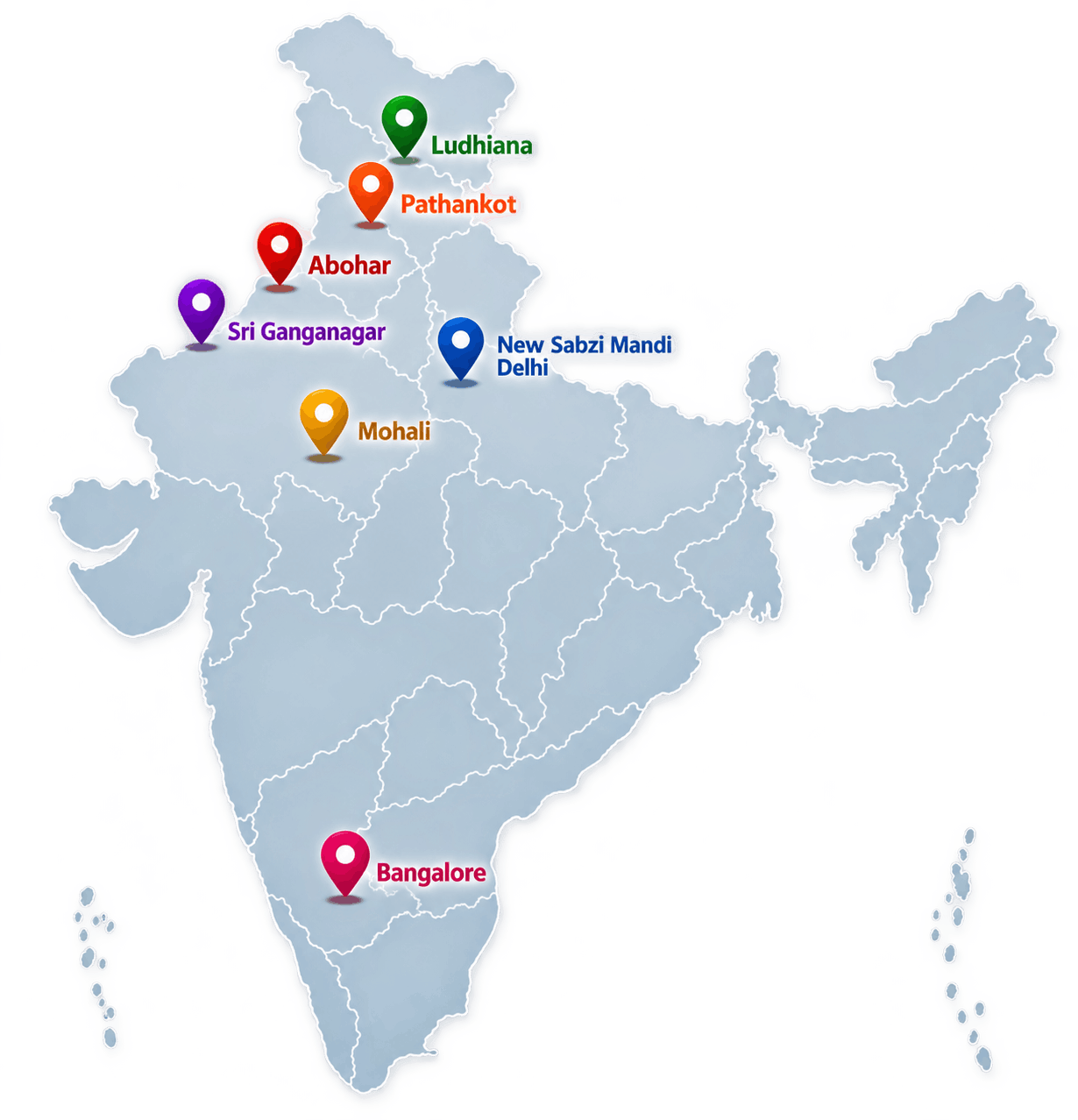 Balaji Fresh Fruit locations across India